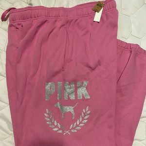 New with tags pink glitter sweatpants